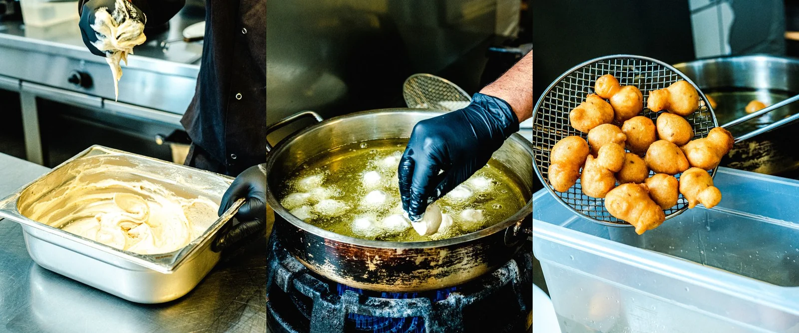 Shaped by hand and fried until golden